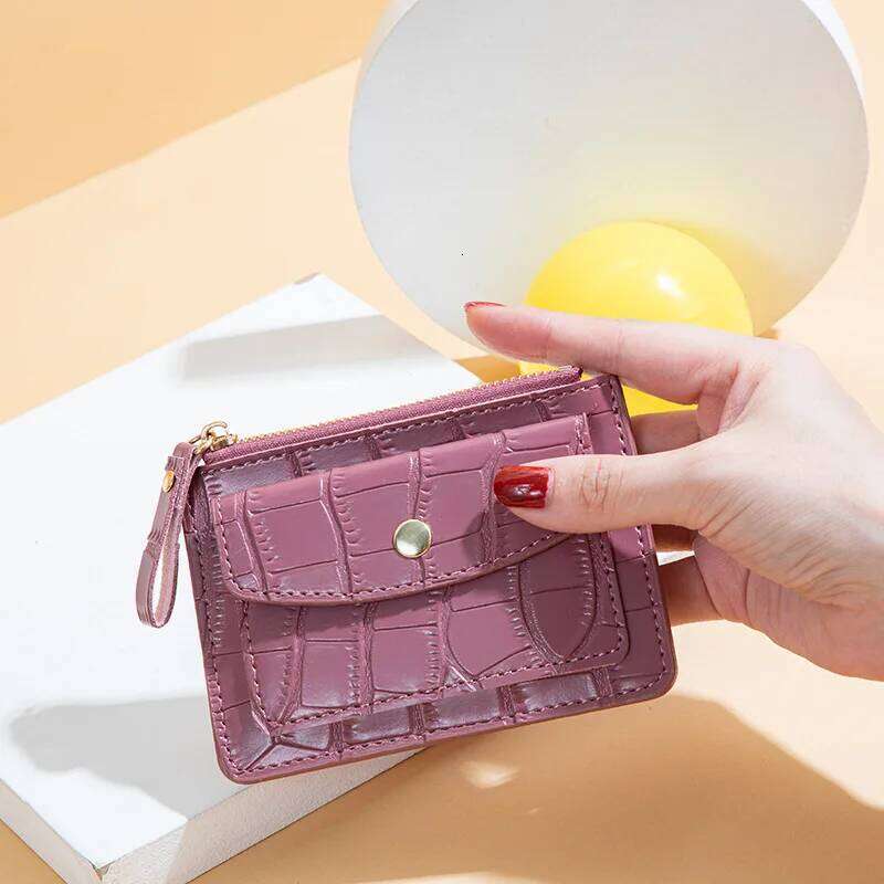 New Women Wallets Zipper PU Leather Coin Purse Mini Key Chain Small Wallet Multi-card Bit Card Holder Y260206