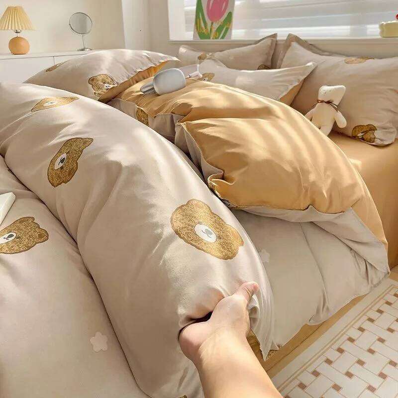 Summer Bedding Set 2024 Ins Twin Queen Duvet Cover Flat Sheet Pillowcase No Filler Girl Boys Hotel Home Bed Linens XJ260206