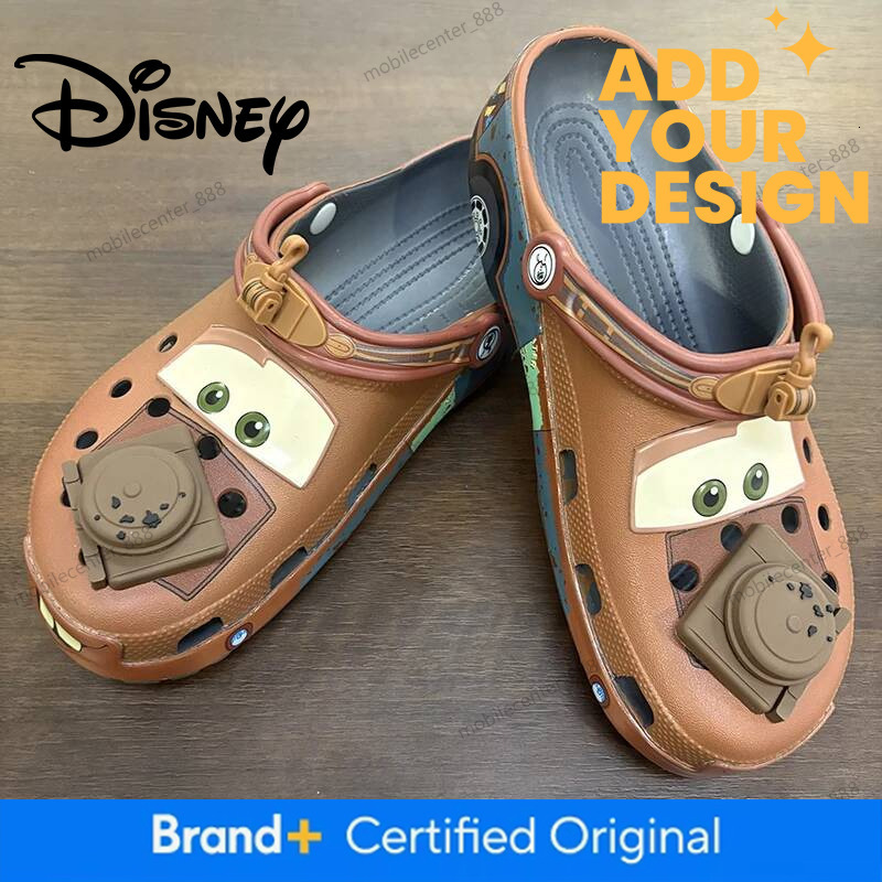 Disney Designer Pixar Disney Cartoon Mater Slippers Cars Shoes Outdoor Sandals Cute Figurine Anime Trailer Cave Shoes Sandals Eva Shoes Gift Luxury