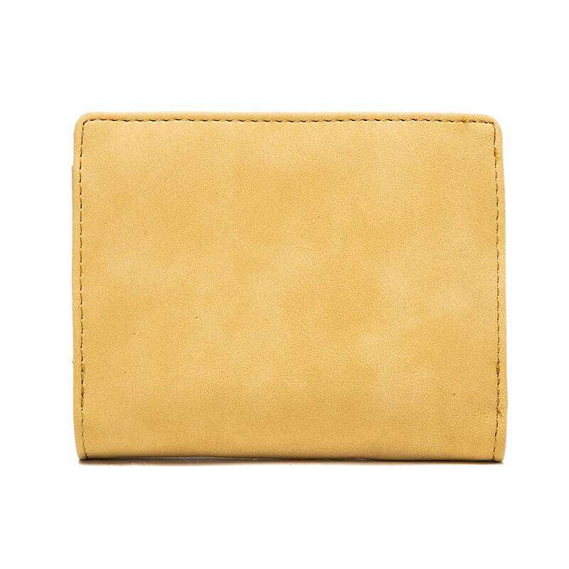 Purse short 2023 new niche design simple retro frosted leaf women's fashion coin purse zipper folding student wall Y260206