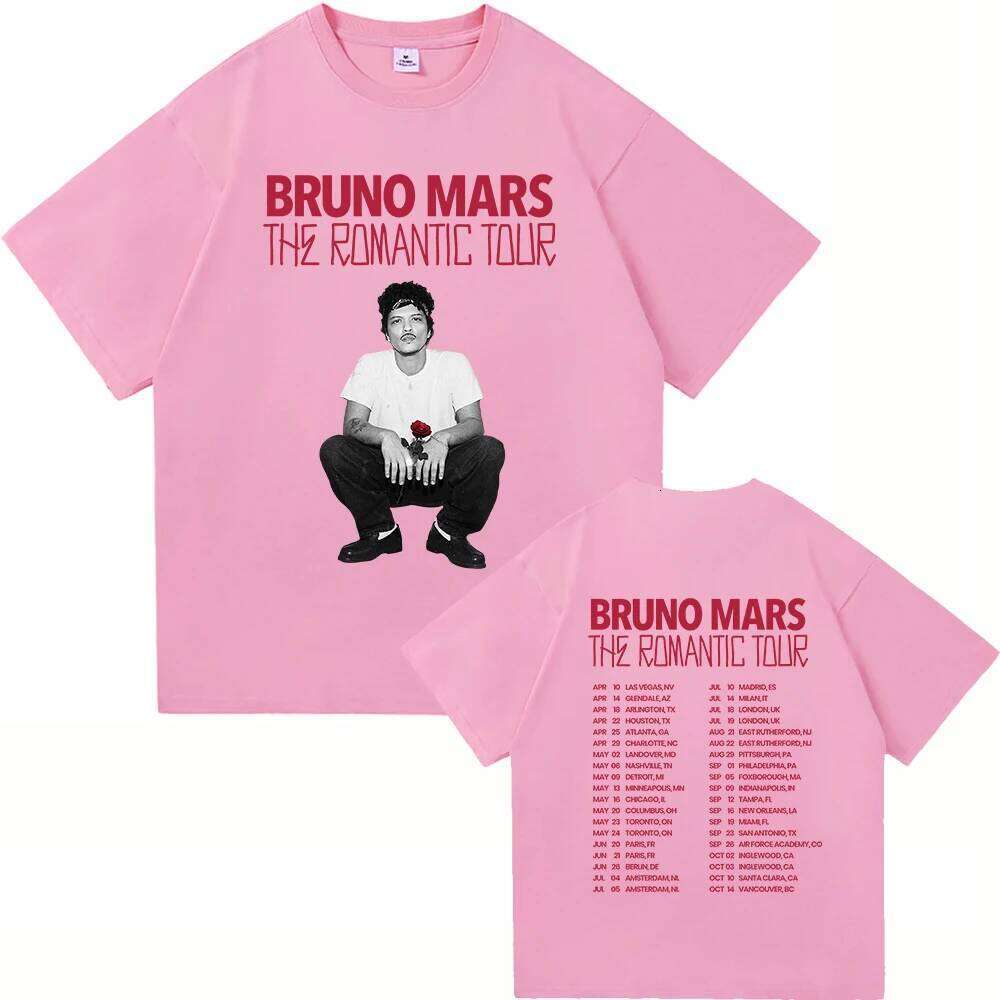 Album T Shirt Bruno Mars The Romantic Tour 2026 Men/women Clothing Vintage Harajuku High Quality Cotton Tshirts X260207