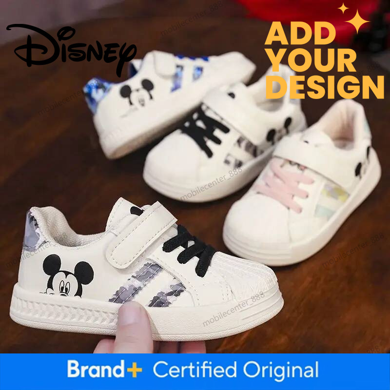 Disney Kid's Casual Shell Shoes Mickey Mouse Cartoon Baby Shoes Non Slip Soft Sole Toddler Shoes 0-6 Kids' Shoes Size 15-25