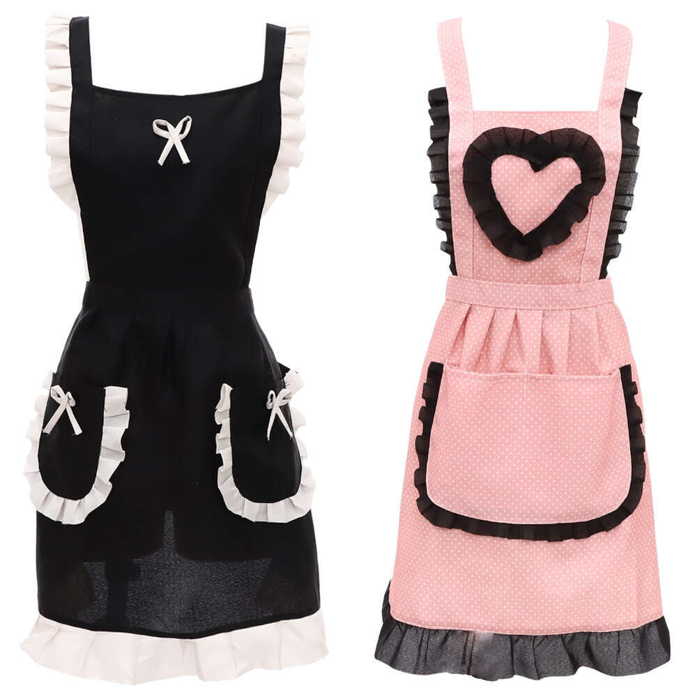 1Pc Men Cosplay Costumes Ruffled Outline Lolita Style Apron with Pocket Dressing Maid Uniform Halloween Fancy Ball S260205 132