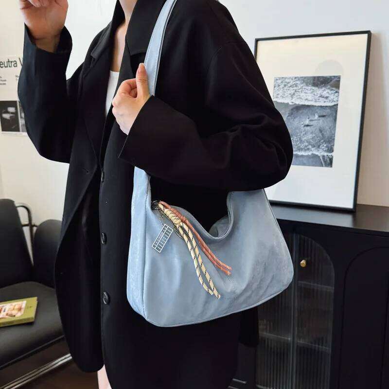 Casual Solid Color Women Soft Pu Shoulder Bag Commuter Large Capacity Ladies Crossbody Bags Simple Female Purse Handbags Tote Y260205