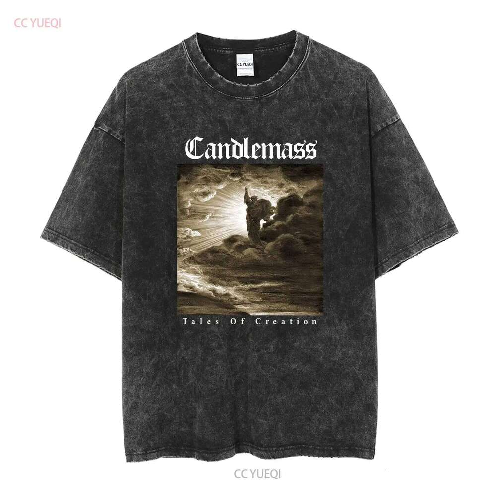 Candlemass 'Tales Of Creation' Black T Shirt NEW OFFICIAL vintage Washed Versatile graphic Casual Soft designer clothes X260207