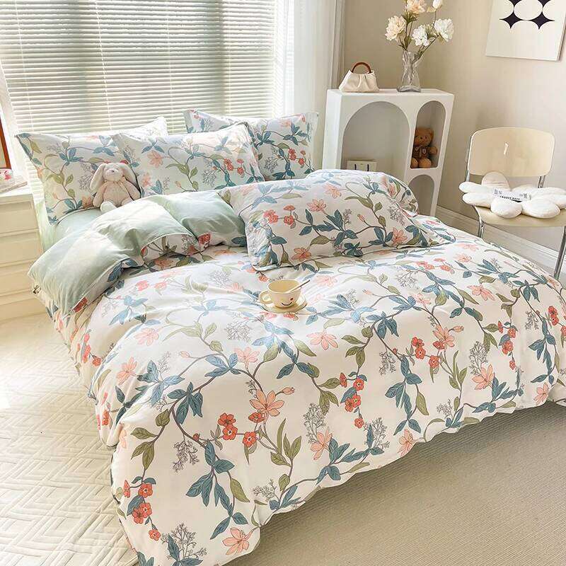 3pcs 100% Cotton Duvet Cover Fashion Elegant Floral Soft Breathable And Skin-friendly Fabric for Single Twin Bedding Set no fill XJ260206