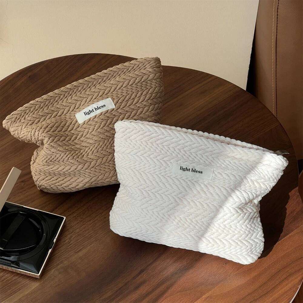Personality Women Canvas Cosmetic Bags Handbag Portable Travel Makeup Coins Storage Pouch Ladies Small Organizer Zipper Bag Y260206