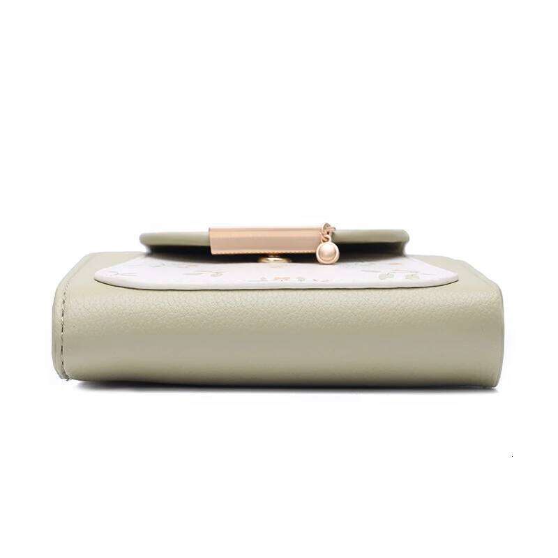 New printed women's short wallet, Korean version PU leather, multi-slot folding, student coin purse, multi-functional, fashionab Y260206