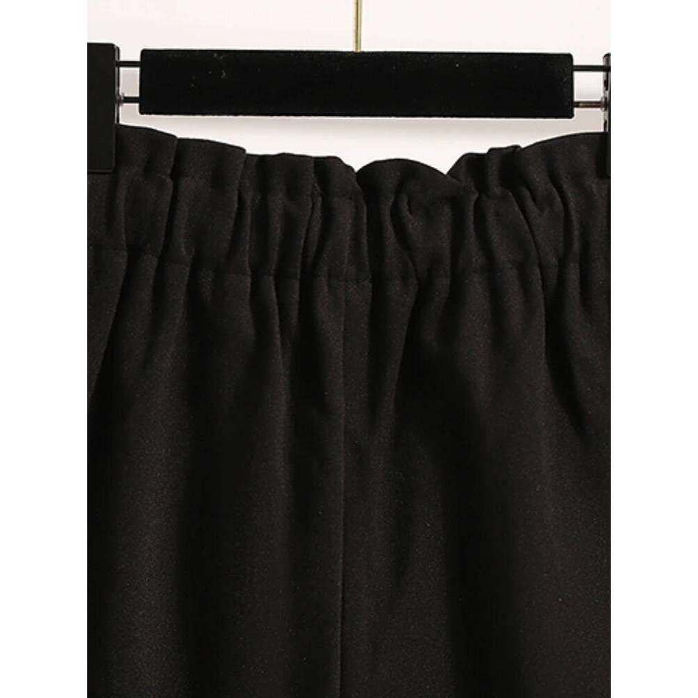 Woolen Wide Leg Shorts for Women Black Cozy High Waist Warm Soft Autumn Winter Gentle Office Lady Temper Versatile XJ260206