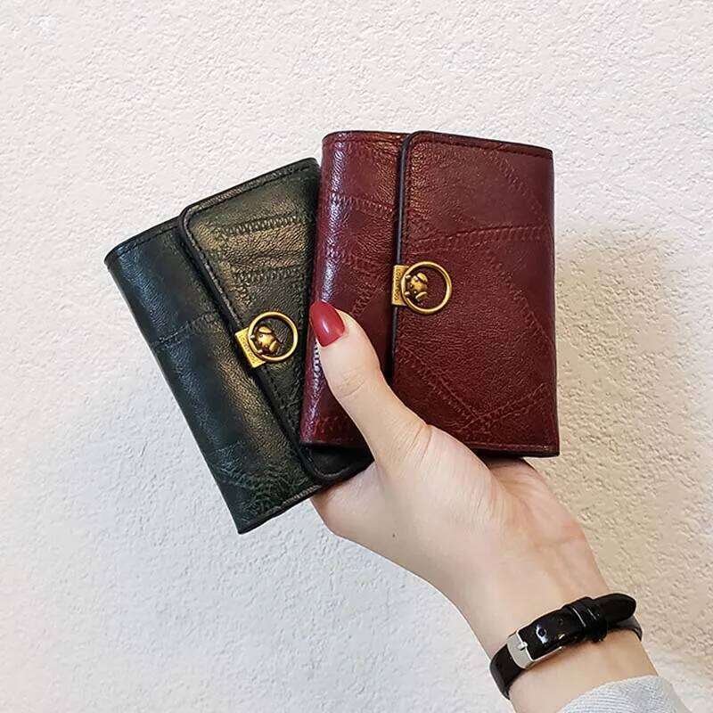 Lovely Dog Hasp Leather for Women Money Clip Simple Small Short Wallet Fashion Pattern Bank Credit Card Holder Coin Purse Y260206