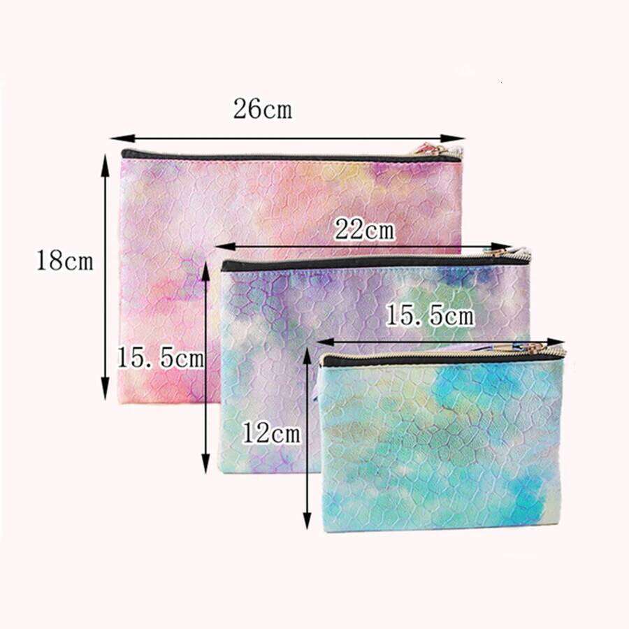 Colorful laser waterproof PU gradient cosmetic New minimalist wash Fashionable portable multifunctional makeup bag Y260206