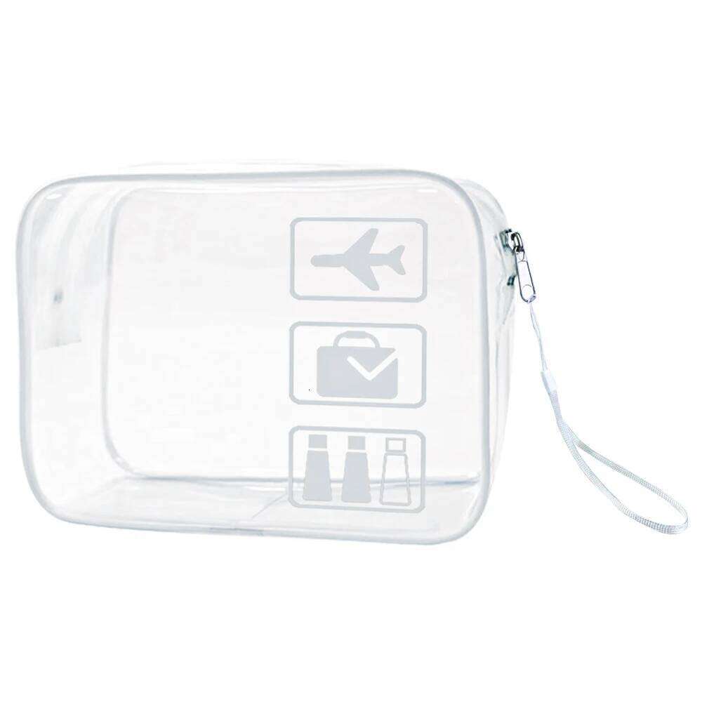 Transparent portable outdoor grooming minimalist travel storage bag, PVC transparent makeup bag Y260206