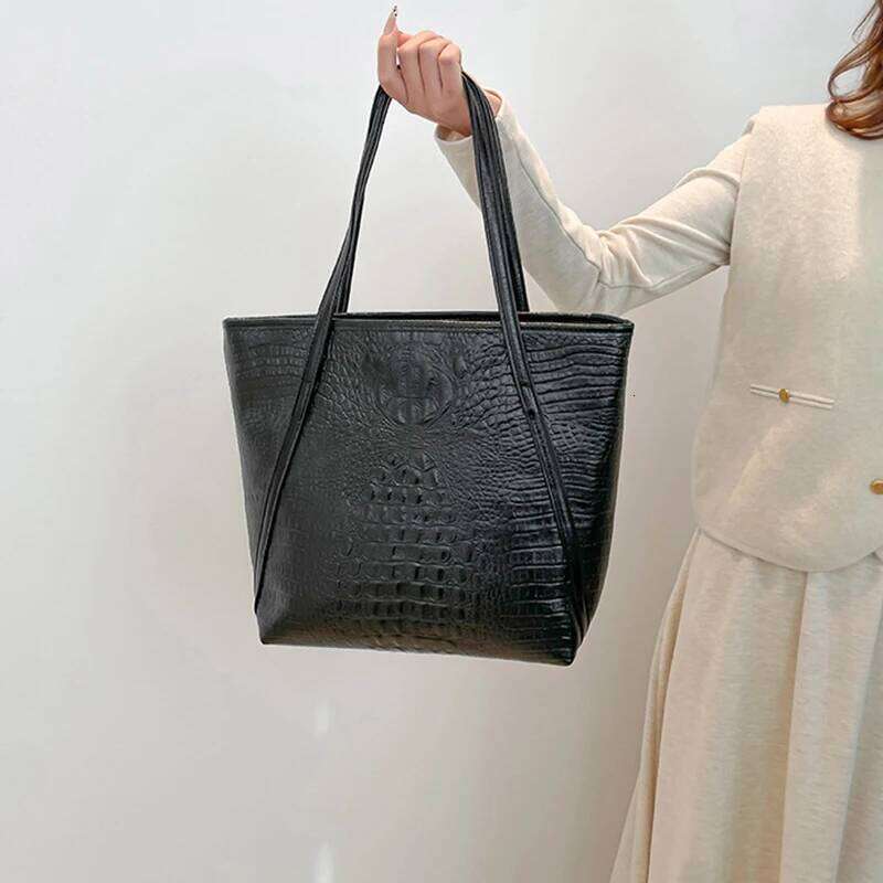 Simple And Versatile Crocodile Print Tote Bag, Large CapacityFashion Hand Bill Shoulder Women's Bag Y260204
