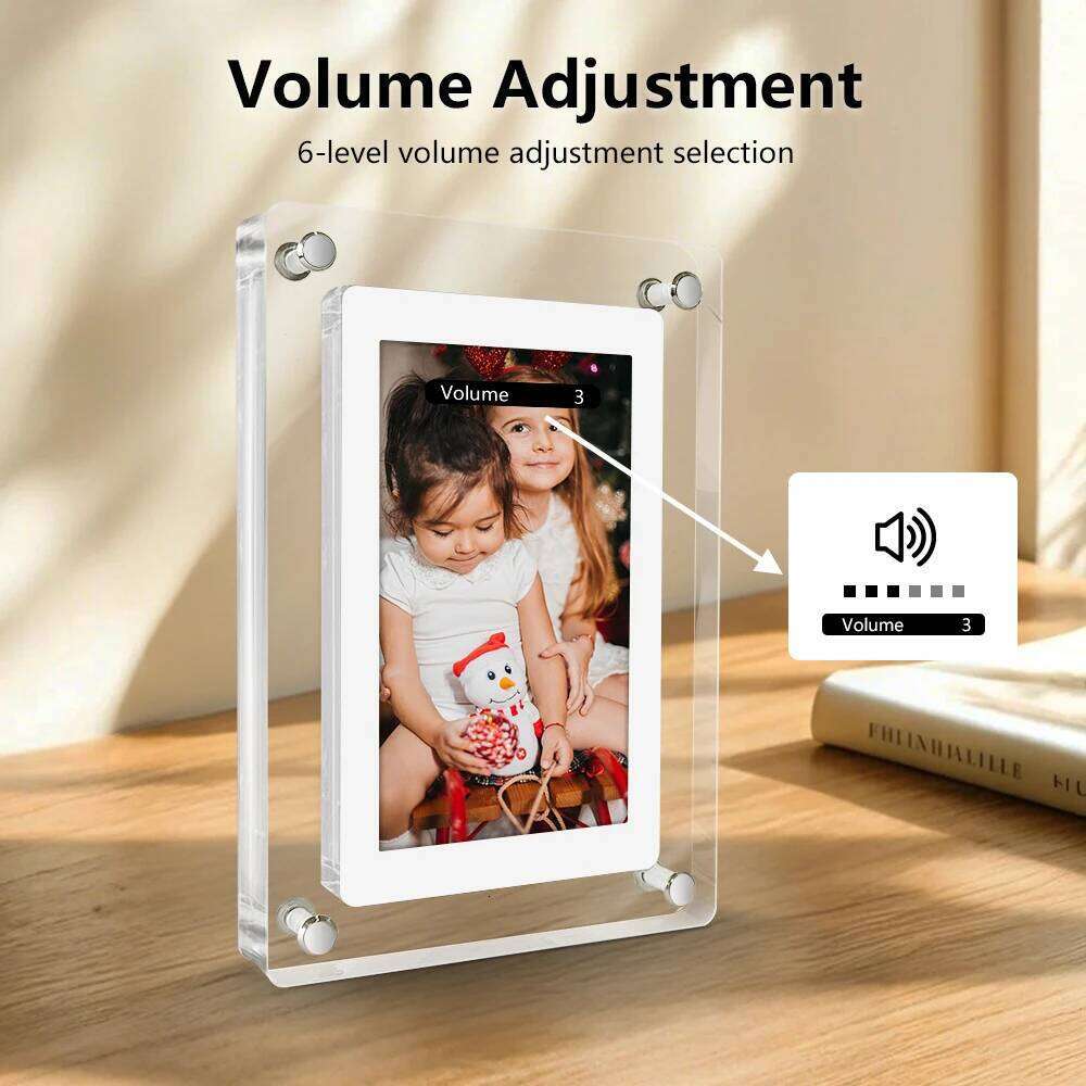 Acrylic Photo 5 and 7 Inch IPS Screen 4GB Memory Rechargeable Battery Auto Rotate Portable Digital Picture Frame S260205