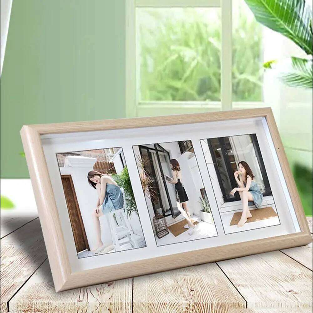 Modern 6 INCH Collage Frame Wooden High Definition Tabletop Durable Stand - up Photo Frames Desktop Decor S260205