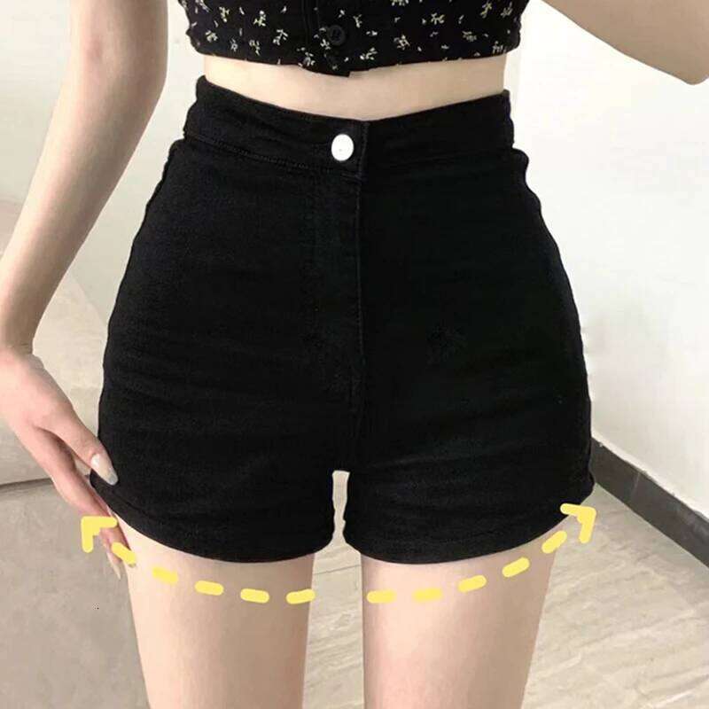 High Waist Denim Women's Elastic Slimming Sexy A- Line Hot Pants Tight Butt Lifting Body Shaping Trendy Shorts XJ260206