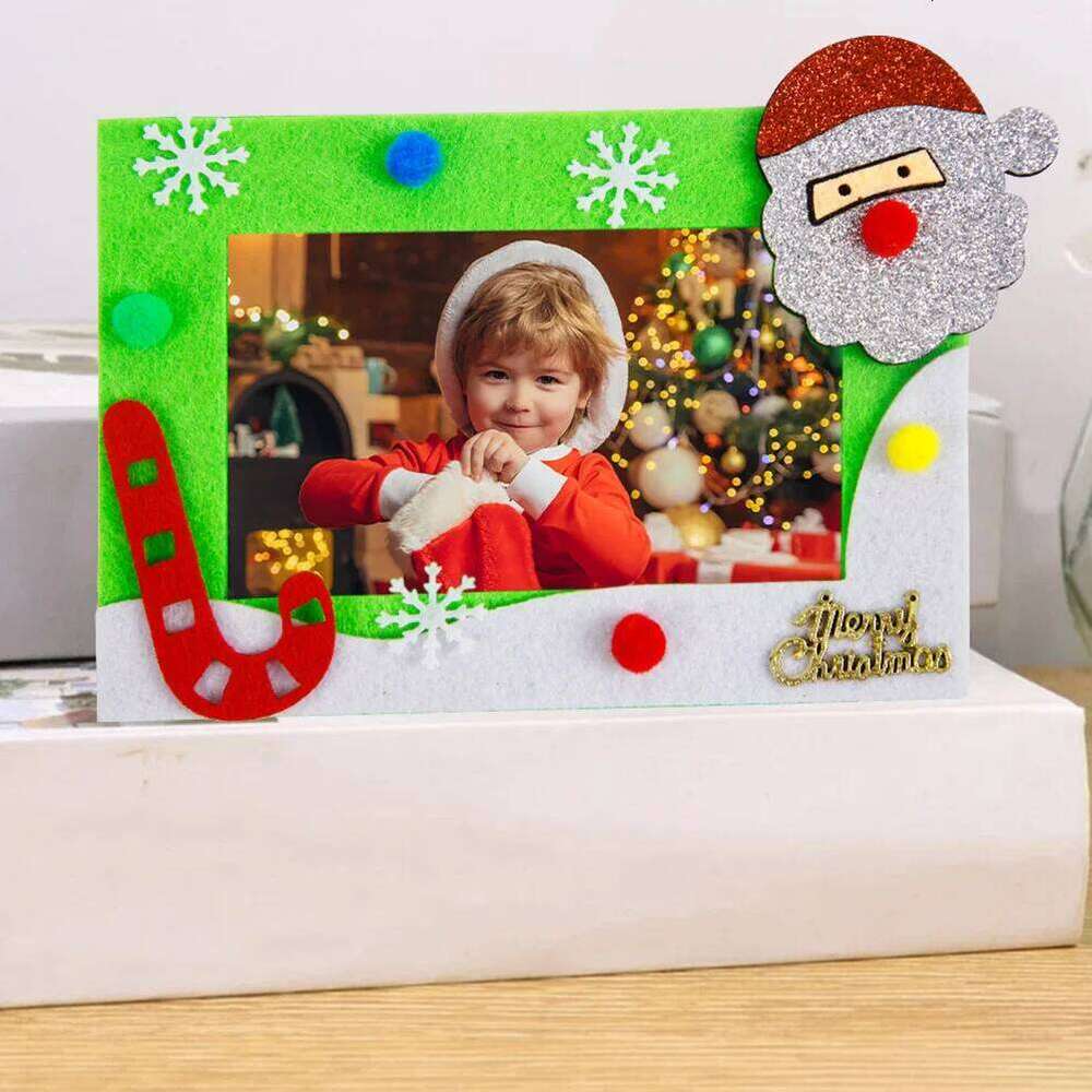 2pcs Christmas Photo Felt Xmas Picture Frame For Home Decor Diy Craft Projects Decorative Memory Ornament Display Wall Art S260205
