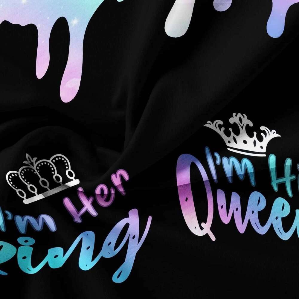 3pcs Valentine'S Day Romantic couple Crown Letter Set 1 Duvet Cover + 2 Pillowcases, No Core for Home And Dorm Use XJ260206