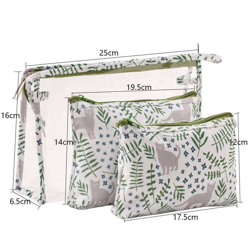 Fashionable PVC waterproof cosmetic Large capacity multifunctional toiletry Printed portable makeup storage bag Y260206