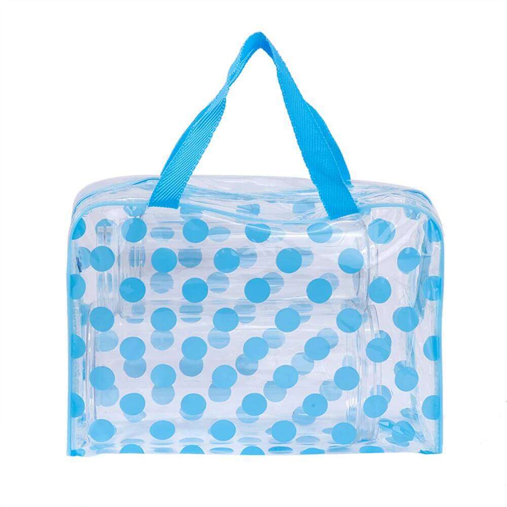 Transparent polka dot women's makeup bag Waterproof PVC Cosmetic Portable Women Storage Toiletries Female Wash Bag Y260206