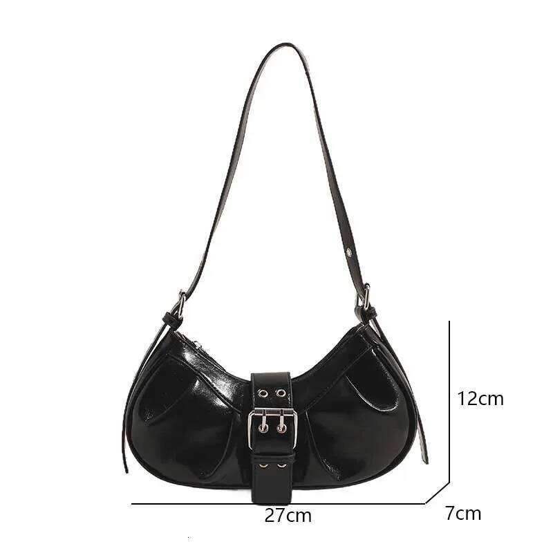 Leather Crossbody Y2K Women Clutch with Adjustable Strap Hobo Bag Buckle Underarm Purse for Travel Work Shopping Z260207 - view 7