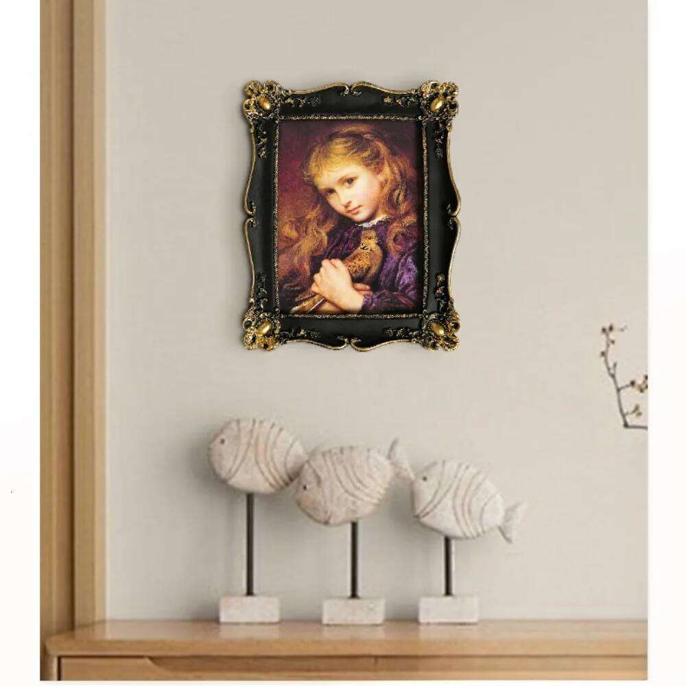 Luxury Antique Vintage Picture Black with Gold Trim - Horizontal Or Vertical Tabletop Wall Hanging Photo Display Frame S260205