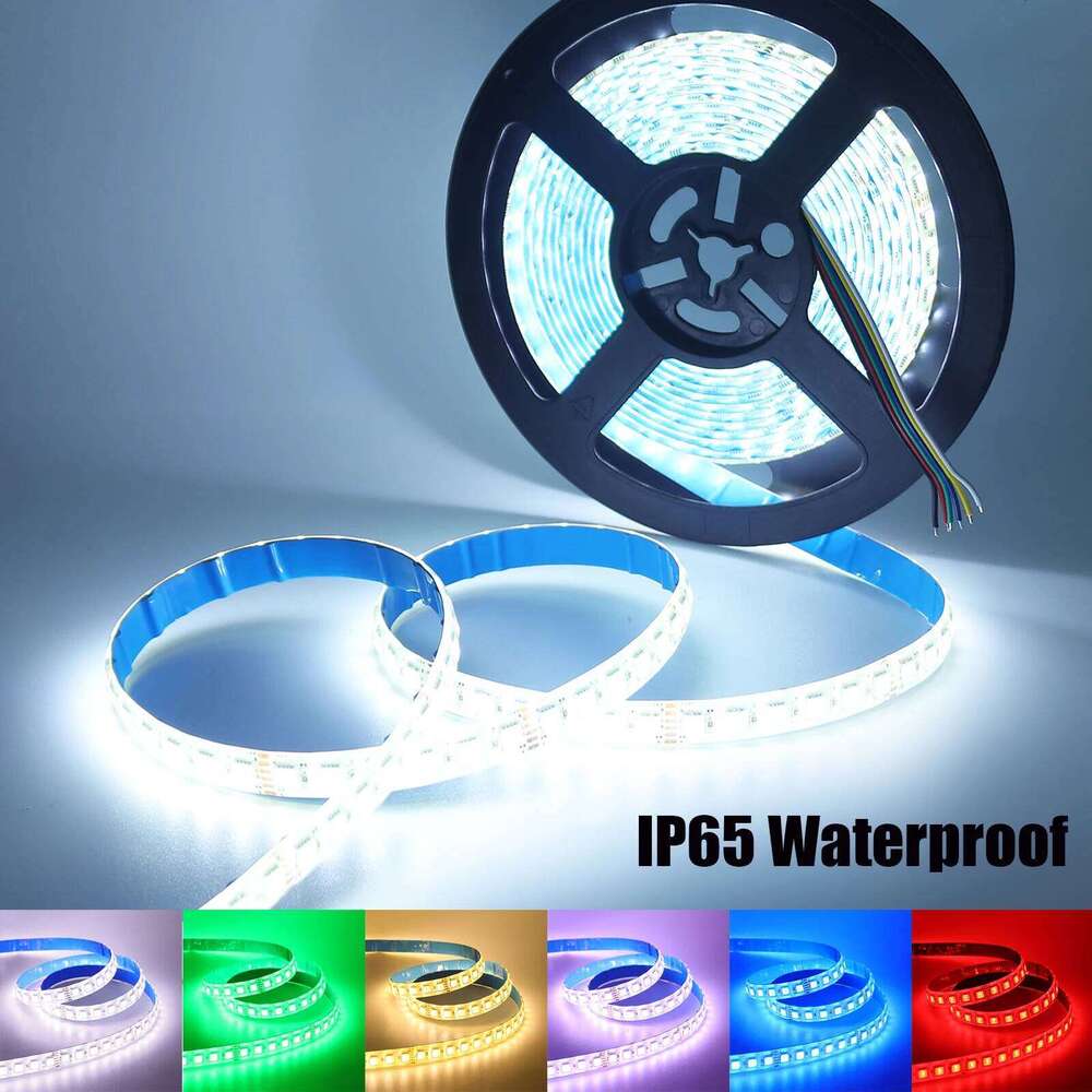 12V 24V Flexible RGB CCT LED Strip Light SMD 5050 5-in-1 Chip 60/96 LEDs/M Rope Tape For Living Room Bedroom Home Decor Z260206