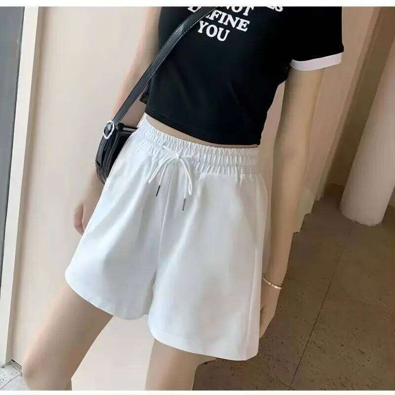 New Casual Women's A-line High Waist Short Chic Office Lady Shorts With Belted Vintage Female Trousers Spring Summer XJ260206