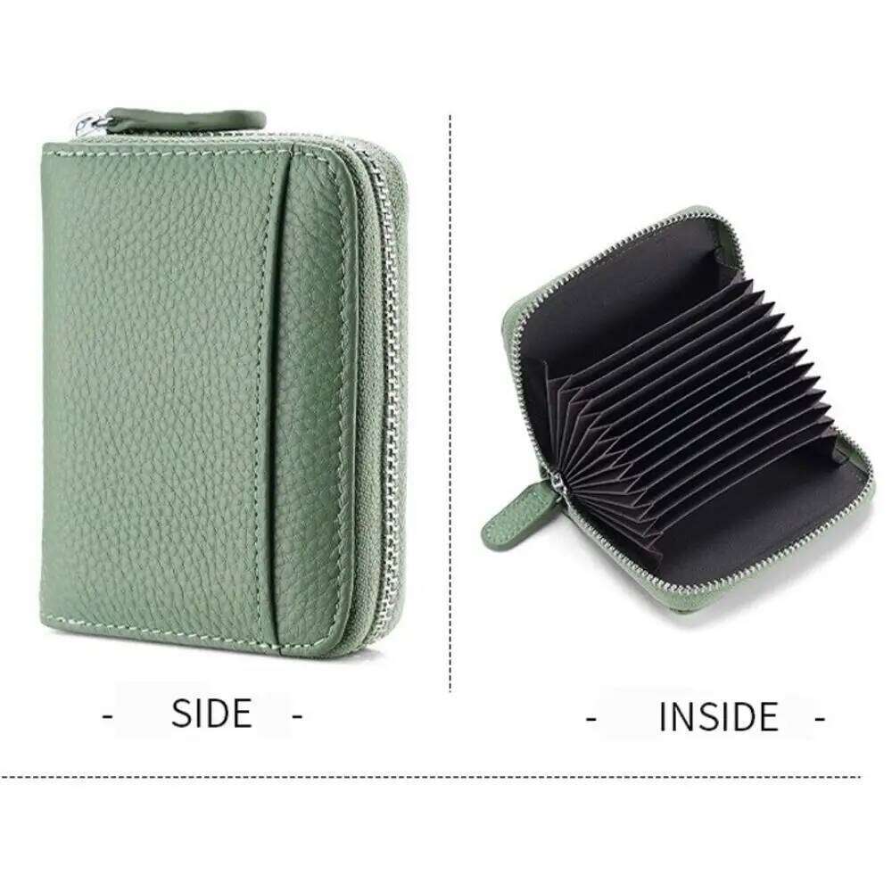 Top Layer Cow Card Holder Genuine Leather RFID Protection Short Technology Anti-Theft Wallet Women Men Y260206