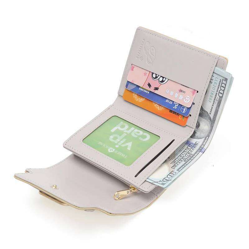 2024 spring new women's short wallet Korean PU leather boutique high-end fashion trend three fold bag multi-card folding student Y260206