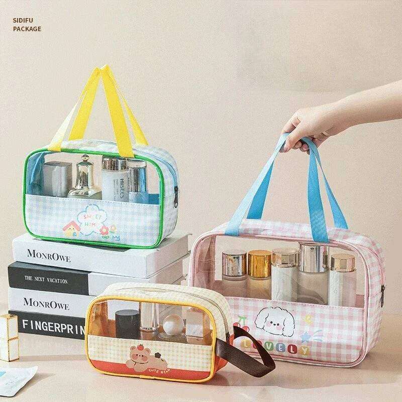 Transparent waterproof swimming bag, women's storage bag 3-piece set, organizer of essential cosmetics for large capacity travel Y260206