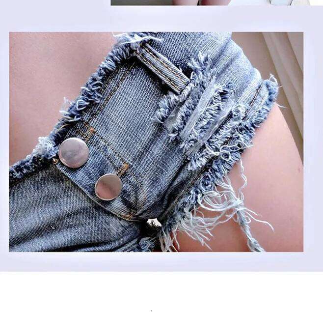 2026 New Women's Sexy Plush Edge Hole Ultra Low Waist Denim Nightclub Super Shorts XJ260206