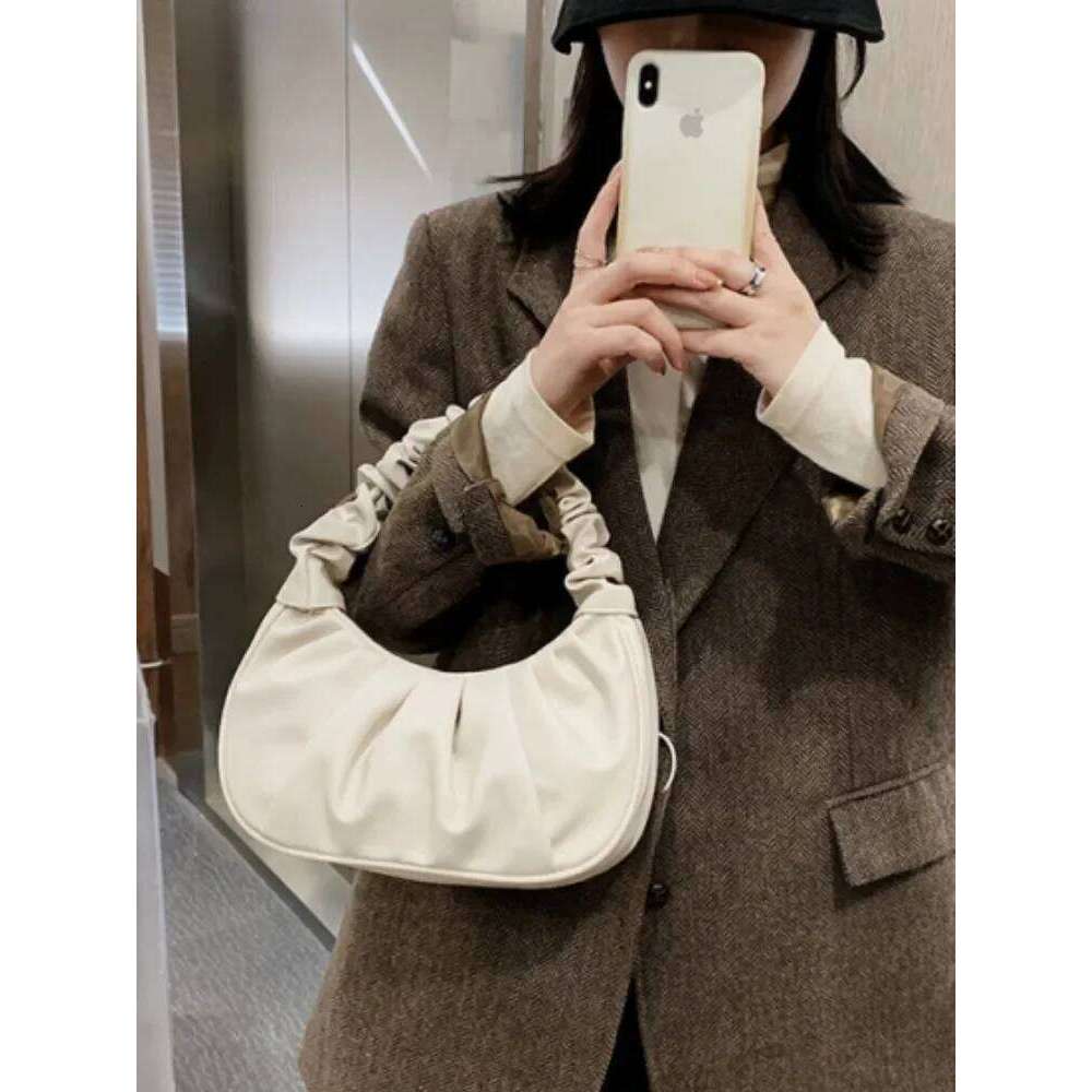 Fashion Pleated Handlebags for Women PU Cloud Leisure Armpit Bag Shopping Shoulder Dumpling Handbag Female Hand Bags Y260205