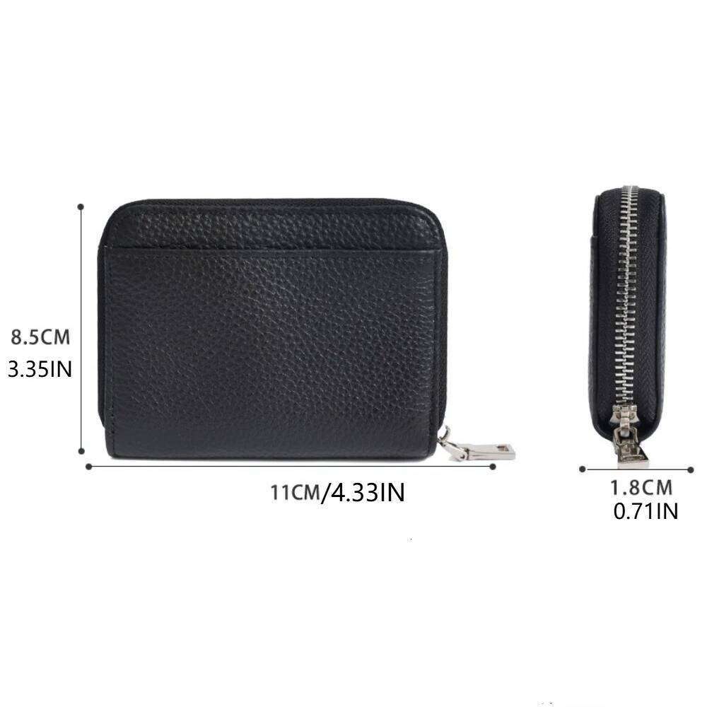 RFID Blocking Women's Bag Zipper Pocket Luxury Credit Card Holders Large Capacity Soild Color Woman Short Wallet Gift Y260206