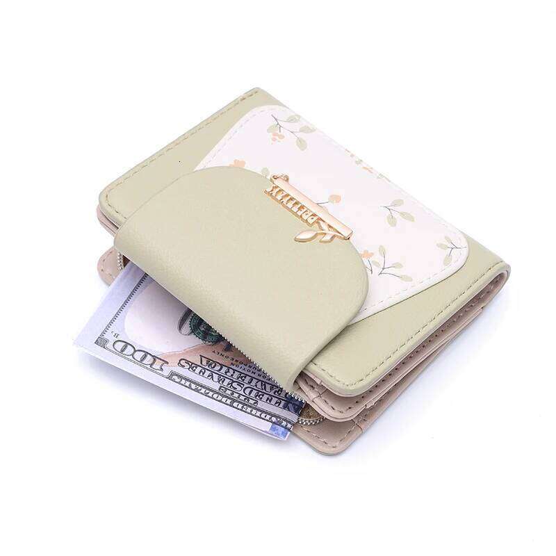 New printed women's short wallet, Korean version PU leather, multi-slot folding, student coin purse, multi-functional, fashionab Y260206
