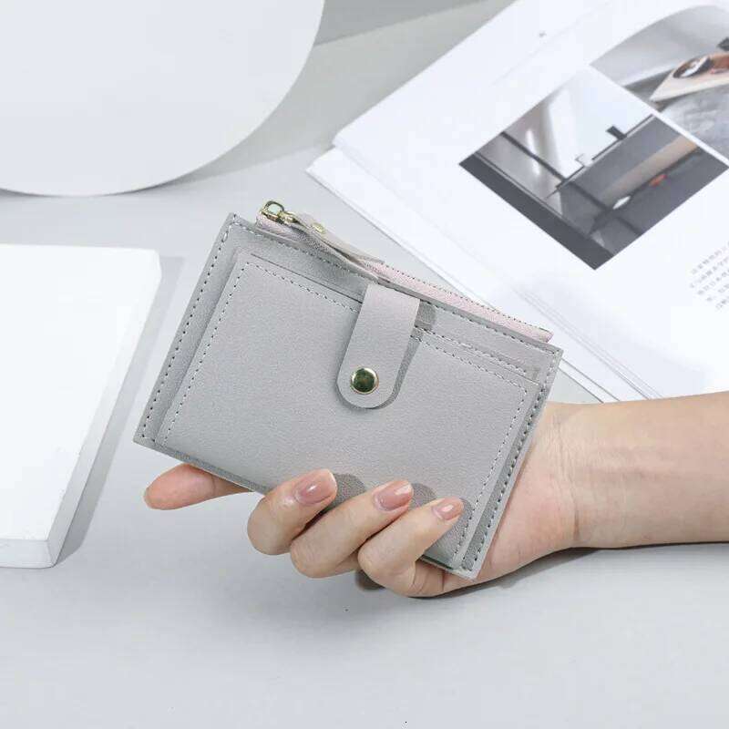Minimalist Fashionable Short Bag Ultra-thin Mini PU Leather Zero Women's Credit Card Holder Wallet Y260206