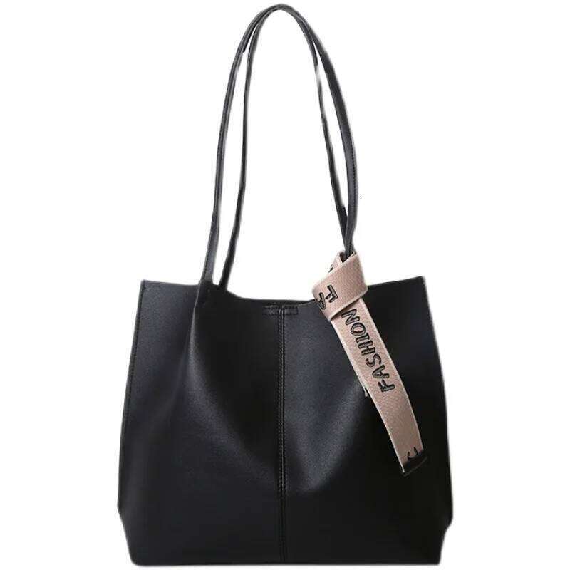 Large Capacity Woman Shoulder Shopper Design Handbag Women's Leather Solid Soft Tote Simple Fashion Luxury Brand Female Bag Y260204