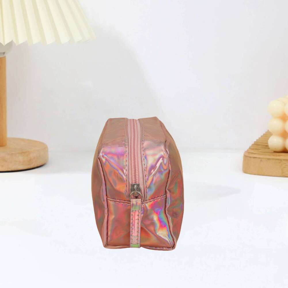 Fashionable laser waterproof PU makeup Large capacity square colorful wash Multi functional storage bagcosmetic bag Y260206