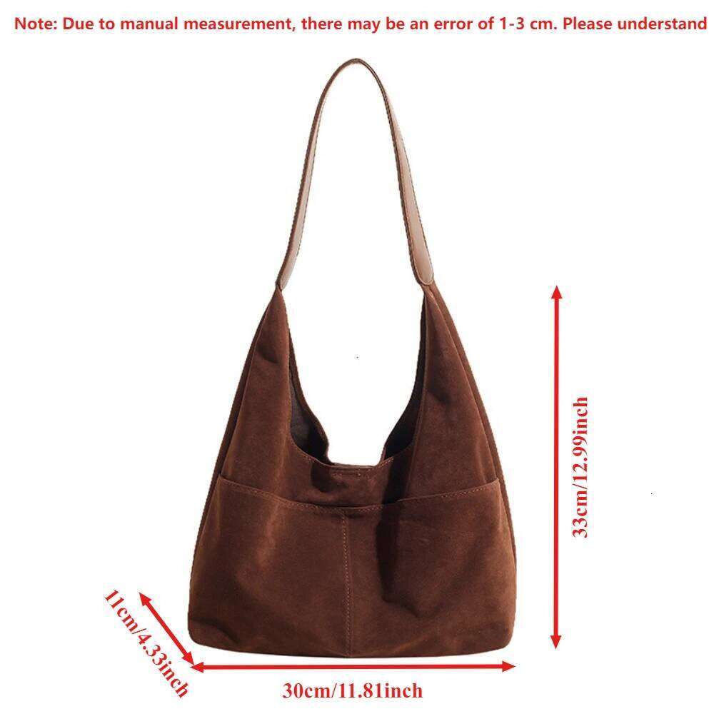 2-IN-1 Underarm Shoulder Sets for Women Faux Suede Multi Pockets Large Capacity Shopper Tote Bag 2026 Latest Handbags Y260204