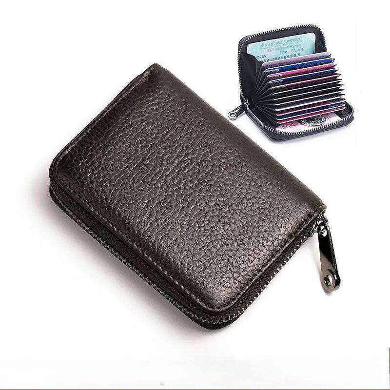 Unisex Classic Case 11 Slot Zero Wallet Solid-color Organ Card Bag Anti-theft Brush Coin Purse for Women Y260206