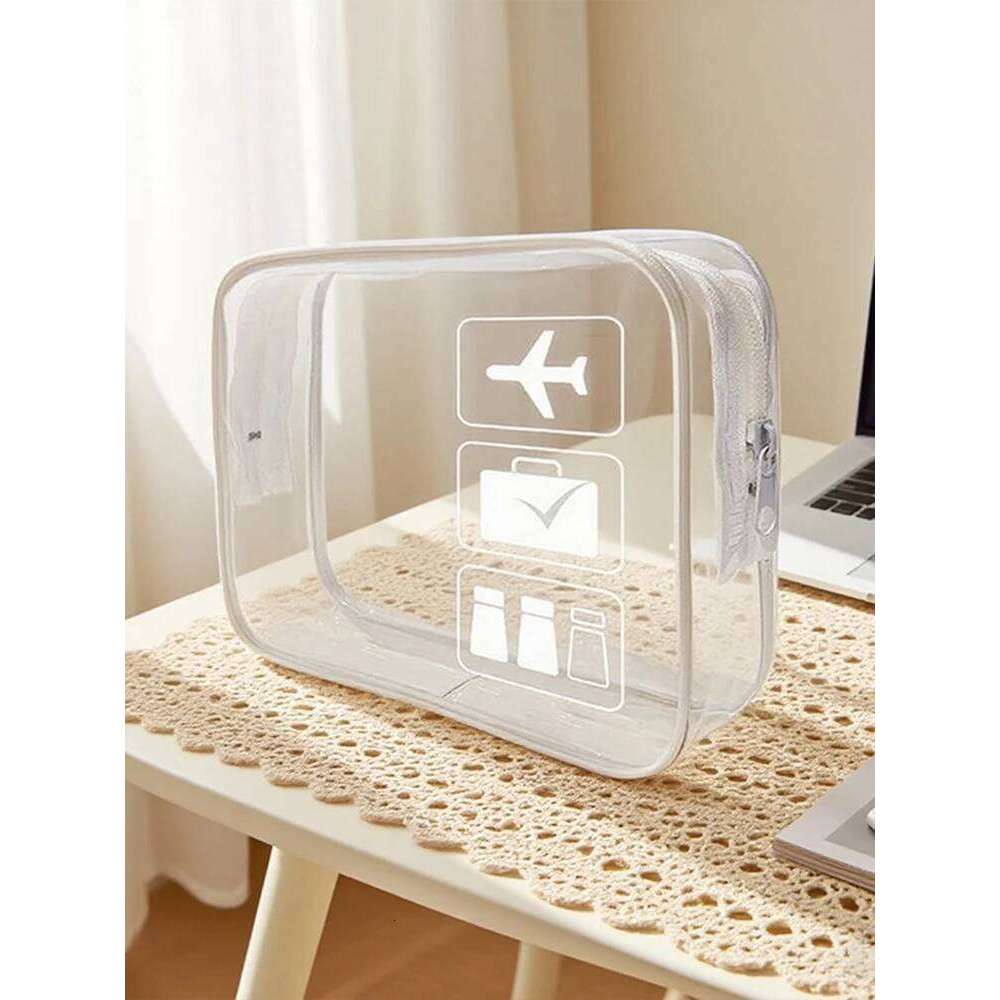 Transparent portable outdoor grooming minimalist travel storage bag, PVC transparent makeup bag Y260206