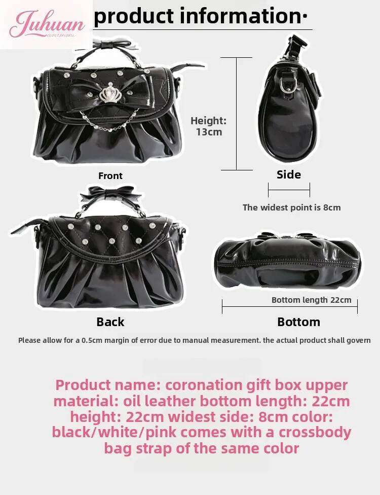 Original Japanese Mine Series Mass-produced Shoulder Rhinestone Elegant Lolita Bud Portable Oblique Span Women's Bag Y260205