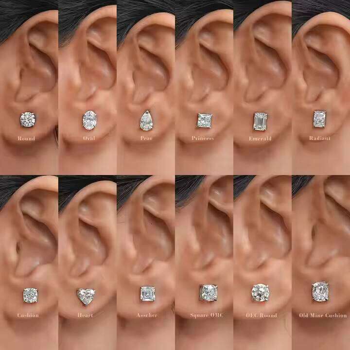 Custom Carats Shapes IGI Certified Studs Wholesale 9K 10K 14K 18K Solid Gold Lab Grown Diamond Earrings