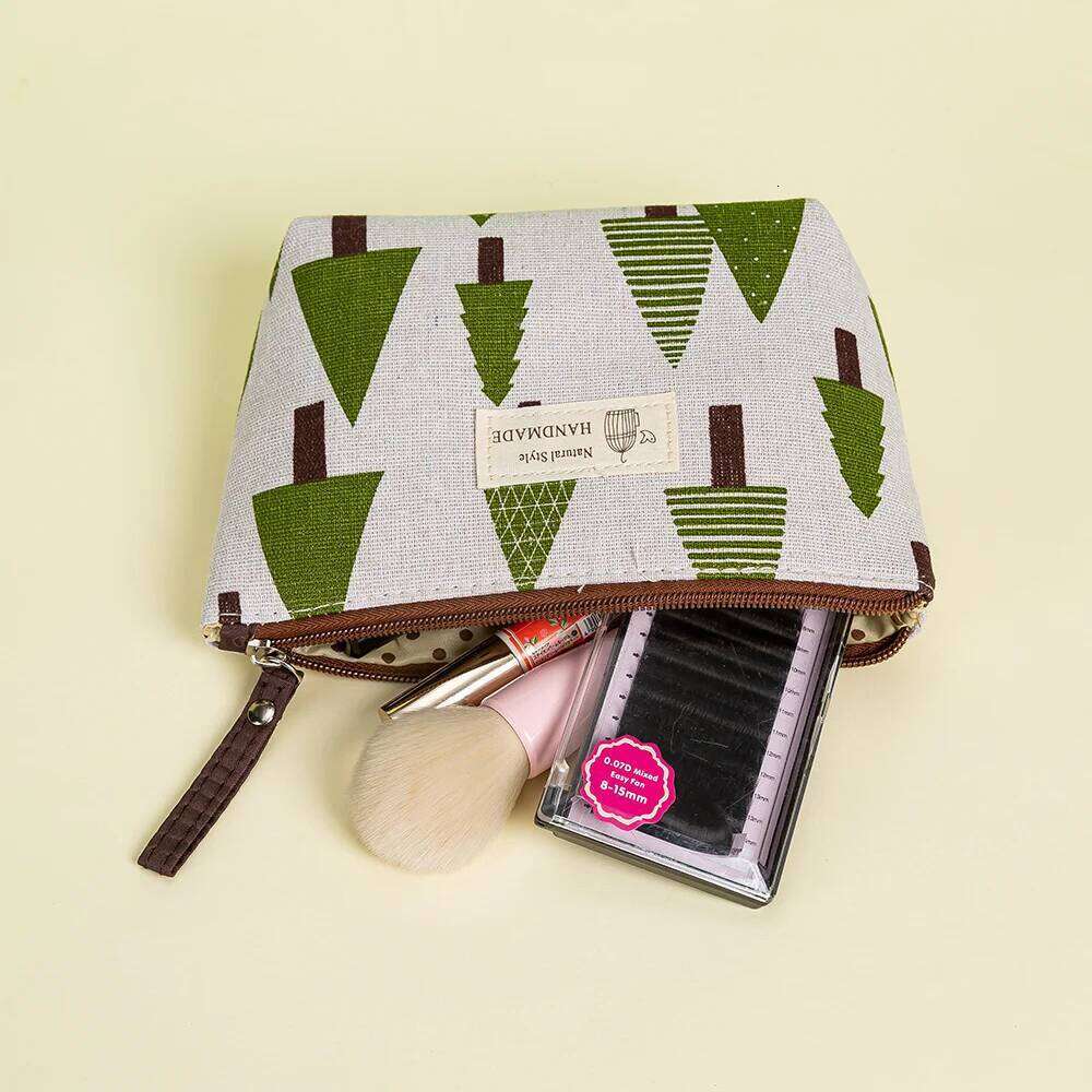 Fashion two-piece canvas cosmetic Portable storage wallet Multi functional travel ladies' makeup bag Y260206