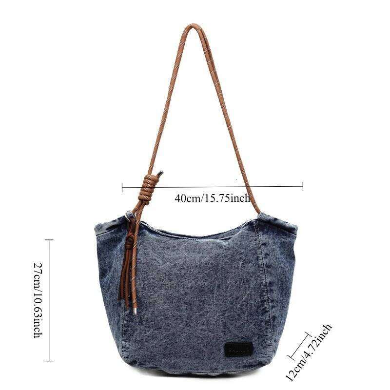 Fashion Crossbody Women Vintage Washed Denim Shoulder Bag Large Capacity Comfortable and Versatile Texture Bags for Travel Y260204