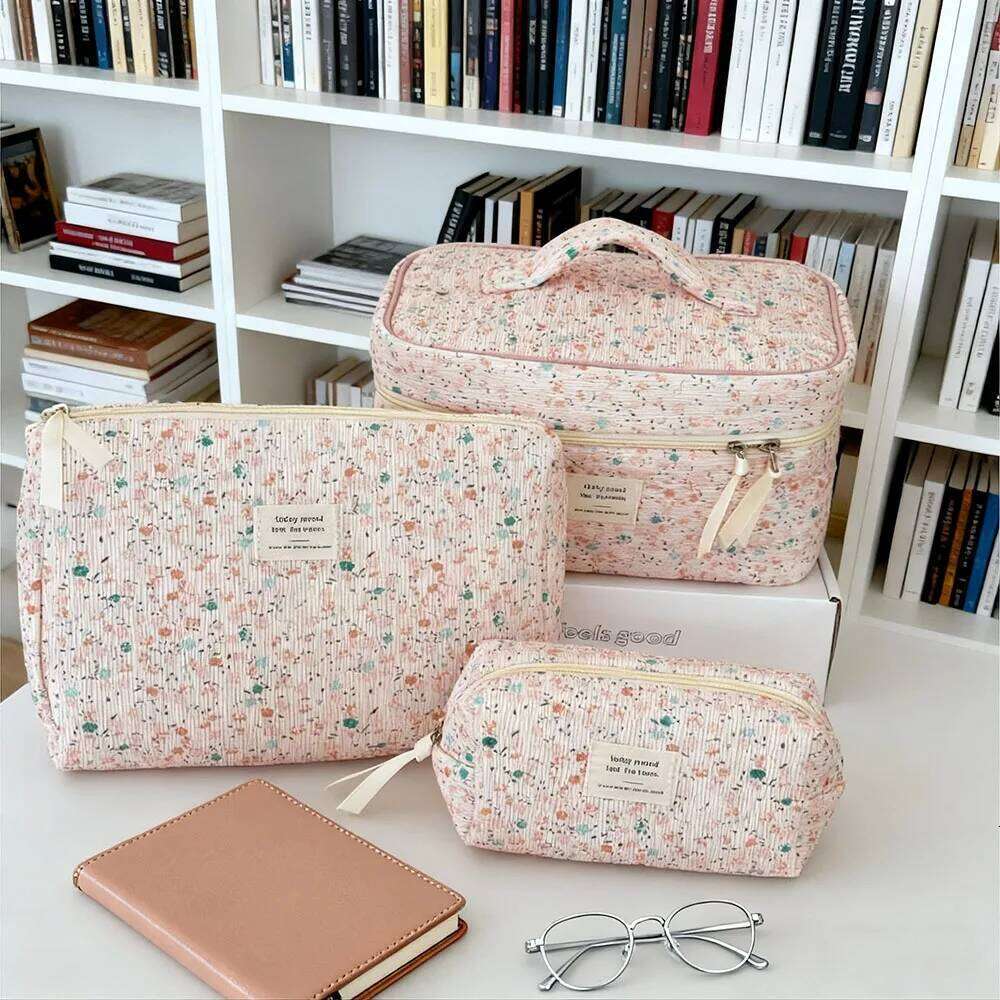 Bags Cosmetics Organizer Orange Makeup Brushes Traveling Cosmetic Bag Travel Large Toilet Kit Beauty Case Woman Y260206