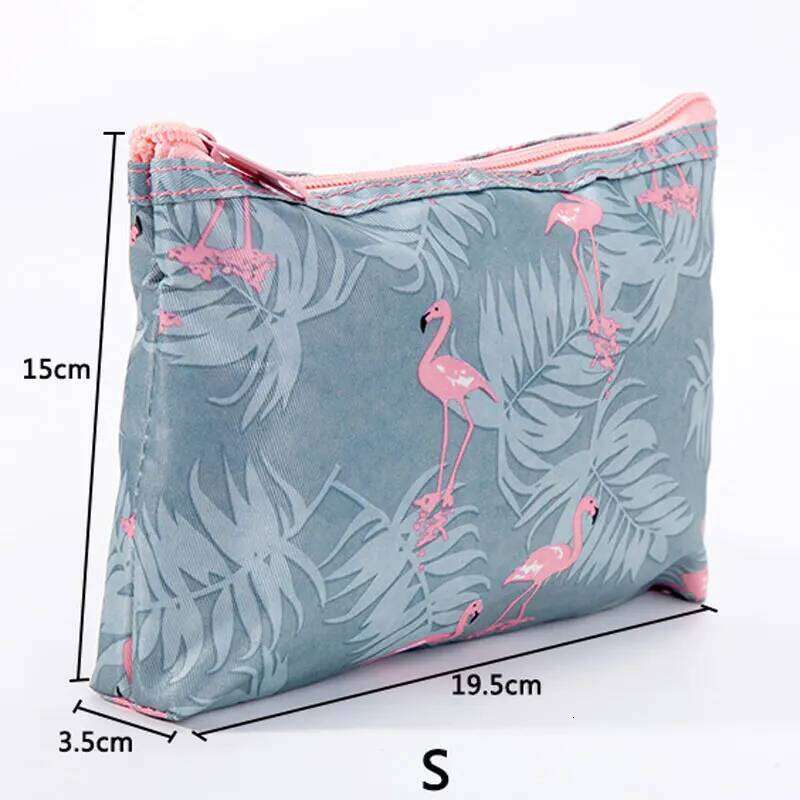 Multi functional Flamingo Waterproof PU Makeup Bag Large capacity portable women's storage Cute girl wash bag Y260206
