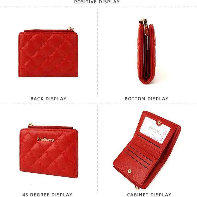 Small Women's Wallets Fashion Compact Bifold Wallet Designer PU Leather Slim Minimalist Credit Card Holder Coin Purse Y260206