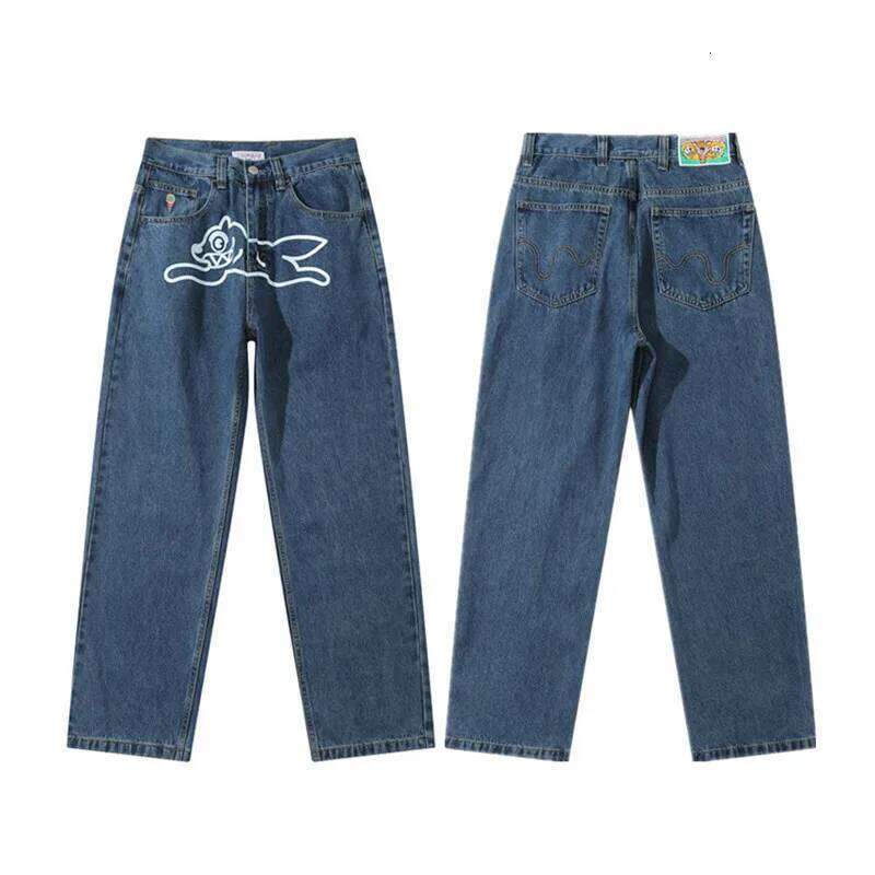 2024 Ropa Y2K Fashion Flying Dog Print Cowboy Baggy Jeans Pants For Men Clothes Streetwear Gothic Denim Trousers Pantalon Homme X260207
