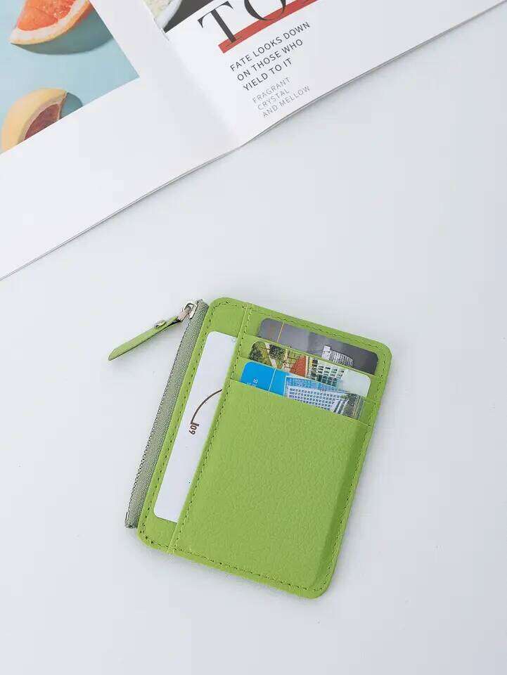 Mini Credit Id Card Holder Men's Small Thin Sleeve Zipper Short Coin Wallet Y260206